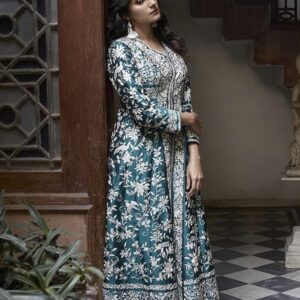 women's cotton embroidery a line kurti